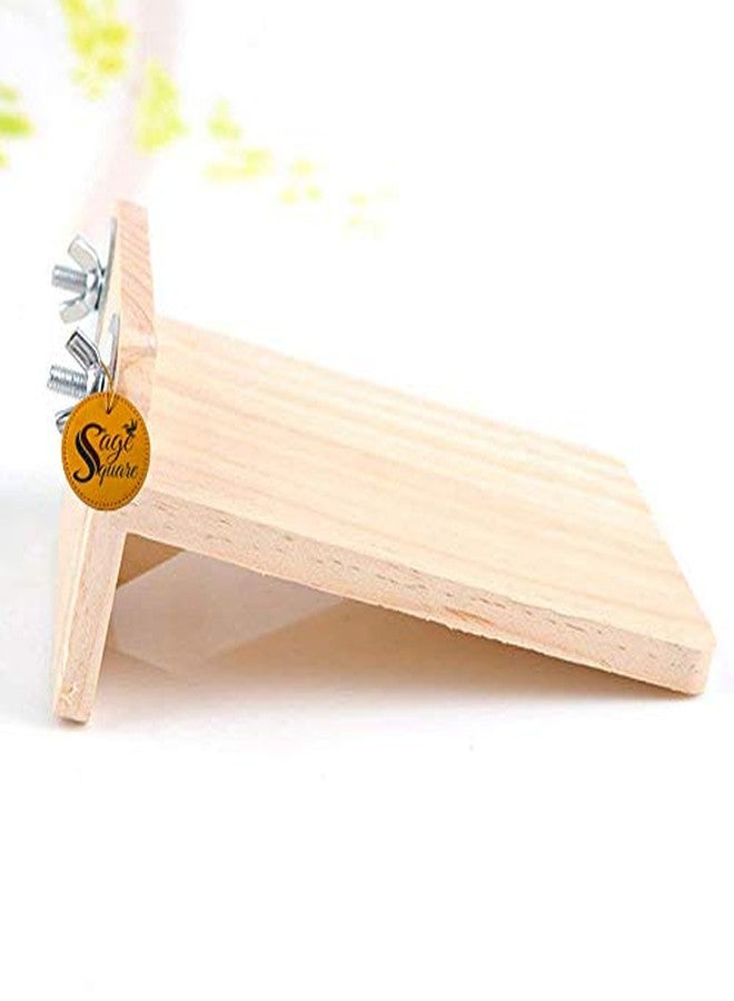 Sage Square Natural Wooden Platform Cum Perch Cum Stand Bird Toy Ideal for Birds, Hamsters (Light Weight) - Image 3